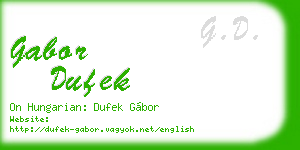 gabor dufek business card
